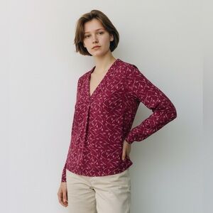 Viscose Pink Patterned Blouse